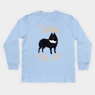 Captain Schipperke Kids Long Sleeve T-Shirt